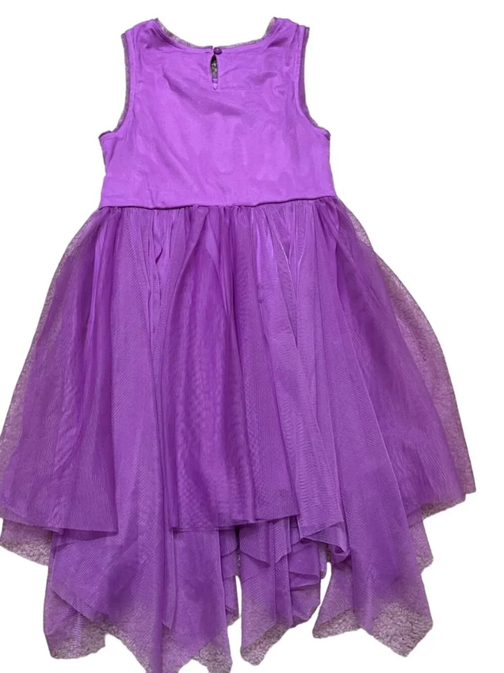 Cat & Jack Lilac Hankerchief Hem Sequin Dress Girls M (7/8)
